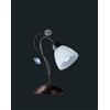 Trio Lighting TRADITIO LAMPADA TAVOLO METALLO RUGGINE ANTICO VETRO BIANCO CON GEMMA TRASPARENTE H. 32CM 1 LUCE ATTACCO E14