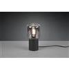 Trio Lighting NICO LAMPADA DA TAVOLO VETRO FUME' BASE NERO SATINATO H. 24CM 1 LUCE ATTACCO E27
