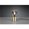 Trio Lighting NICO LAMPADA DA TAVOLO VETRO FUME' BASE OTTONE SATINATO H. 24CM 1 LUCE ATTACCO E27