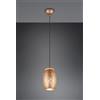 Trio Lighting BIDAR SOSPENSIONE METALLO CAFFE' TAGLIO LASER CON INSERTO IN LEGNO D. 15CM 1 LUCE ATTACCO E27