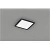 Trio Lighting CAMILLUS PLAFONIERA LED QUADRATA METALLO NERO OPACO CON FUNZIONE DIMMERABILITA' CON NORMALE INTERRUTTORE A PARETE IP44 L. 30CMX30CM LED 16W · 1x 1900lm, 3000K