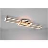 Trio Lighting TWISTER PLAFONIERA LED 30W 4500lm, 2700 - 6000K RETTANGOLARE NERA E ORO ORIENTABILE CON BASE ILLUMINATA ROTONDA CON TELECOMANDO MULTIFUNZIONE L. 90,5CM DIMMERABILE