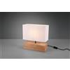 Trio Lighting WOODY LAMPADA DA TAVOLO GRANDE BASE LEGNO NATURALE E PARALUME BIANCO L. 30 CM X H. 30CM 1 LUCE ATTACCO E27