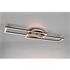 Trio Lighting TWISTER PLAFONIERA LED 30W 4500lm, 2700 - 6000K RETTANGOLARE NERA ORIENTABILE CON BASE ILLUMINATA ROTONDA CON TELECOMANDO MULTIFUNZIONE L. 90CM DIMMERABILE