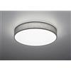 Trio Lighting LUGANO PLAFONIERA LED 42W 4900lm, 3000 - 5000K DIFFUSORE PARALUME STOFFA GRIGIO E SCHERMO BIANCO CON TELECOMANDO REGOLAZIONE LUCE CALDA E FREDDA E INTENSITA' D.60CM