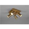Trio Lighting MARLEY PLAFONIERA QUADRATA 4 SPOTS OTTONE ANTICATO 24X24CM 4 LUCI ATTACCO GU10