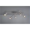 Trio Lighting MARLEY PLAFONIERA 2 BARRE ORIENTABILI 5 SPOTS ATTACCO GU10 CILINDRO METALLO ACCIAIO L. 77,5CM