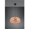 Trio Lighting INGA SOSPENSIONE RETICOLO RATTAN NATURALE E MONTATURA NERA D. 50CM 3 LUCI ATTACCO E27