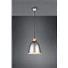 Trio Lighting JAGGER SOSPENSIONE CONO METALLO NICKEL ANTICATO E LEGNO D.25CM 1 LUCE ATTACCO E27