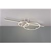 Trio Lighting MONTILLA PLAFONIERA BACCHETTA E DOPPIO CERCHIO METALLO CROMATO CON TELECOMANDO MULTIFUNZIONE L. 100CM LED 54W 6300lm, 2700 - 6000K DIMMERABILE