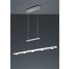 Trio Lighting LACAL SOSPENSIONE LED 4W 2660lm, 3000 + 5000K 7 LUCI BIDIREZIONALE DIMMERABILE COLORE ACCIAIO L.100CM