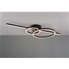Trio Lighting MONTILLA PLAFONIERA BACCHETTA E DOPPIO CERCHIO METALLO NERO CON TELECOMANDO MULTIFUNZIONE L. 100CM LED 54W 6300lm, 2700 - 6000K DIMMERABILE