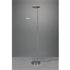Trio Lighting BRANTFORD PIANTANA LED 30W 3500lm- 6,5W 650lm, 2700+3200+4000K METALLO ACCIAIO CON LUCE DA LETTURA CON INTERRUTTORI TOUCH DIMMERABILE H. 180CM