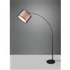 Trio Lighting BURTON PIANTANA AD ARCO METALLO NERO PARALUME BIANCO E DIFFUSORE ESTERNO TRAFORATO NERO H. 171CM 1 LUCE ATTACCO E27
