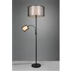 Trio Lighting BURTON PIANTANA METALLO NERO CON LAMPADA DA LETTURA PARALUMI BIANCHI E DIFFUSORI ESTERNI TRAFORATI NERI H. 174CM 2 LUCI ATTACCO E27-E14