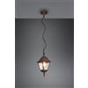 Trio Lighting LIVENZA SOSPENSIONE DA ESTERNO 4 LATI FUSIONE DI ALLUMINIO RUGGINE E VETRO TRASPARENTE H. 83CM IP44 1 LUCE ATTACCO E27