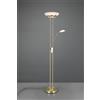 Trio Lighting ORSON PIANTANA OTTONE SATINATO LED 6W 600lm, 3000K- 28W 3200lm, 3000K CON LAMPADA DA LETTURA CON FUNZIONE DIMMER ED ACCENSIONI SEPARATE H. 180CM