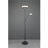Trio Lighting ORSON PIANTANA NERA OPACA LED 6W 600lm, 3000K- 28W 3200lm, 3000K CON LAMPADA DA LETTURA CON FUNZIONE DIMMER ED ACCENSIONI SEPARATE H. 180CM