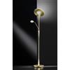 Trio Lighting QUEBEC PIANTANA LED 5,5W 600lm- 35W 4200lm, 3000+4500+6500K-CON LAMPADA LETTURA OTTONE ORIENTABILE DIMMERABILE H. 181
