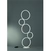 Trio Lighting RONDO LAMPADA DA TERRA LED 36W 4700lm, 3000K 5 CERCHI METALLO BIANCA OPACO DIMMERABILE H. 45CM