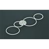 Trio Lighting RONDO PLAFONIERA LED 37W 4800lm, 3000K 4 CERCHI METALLO BIANCO OPACO DIMMERABILE CON INTERRUTTORE A PARETE L. 97CM
