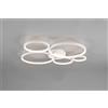 Trio Lighting RONDO PLAFONIERA LED 49W 5800lm, 3000K 5 CERCHI METALLO BIANCO OPACO DIMMERABILECON INTERRUTTORE A PARETE L. 59CM