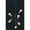 Trio Lighting CROSS SOSPENSIONE 3 BRACCIA ORIENTABILI 6 LUCI NERO OPACO E ORO D. 54,5CM ATTACCO E27