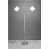 Trio Lighting Piantana TOMMY con 2 paralumi bianchi con accensioni separate h.130cm acciaio satinato R46332001