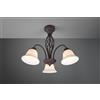 Trio Lighting RUSTICA PLAFONIERA METALLO RUGGINE CON 3 DIFFUSORI VETRO BIANCO D. 55CM ATTACCO E14