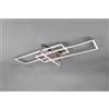 Trio Lighting SALINAS PLAFONIERA LED 34W 3900lm, 3000K TRIPLO RETTANGOLO ACCIAIO SATINATO DIMMERABILE CON INTERRUTTORE L. 100CM