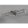 Trio Lighting SALINAS PLAFONIERA LED 34W 3900lm, 3000K TRIPLO RETTANGOLO NERA DIMMERABILE' CON INTERRUTTORE L. 100CM