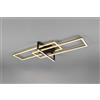 Trio Lighting SALINAS PLAFONIERA LED 34W 3900lm, 3000K TRIPLO RETTANGOLO ORO + NERA DIMMERBILE CON INTERRUTTORE L. 100CM