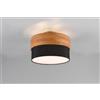 Trio Lighting SEASONS PLAFONIERA LEGNO NATURALE E PARALUME NERO D. 30CM 2 LUCI ATTACCO E14