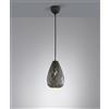 Trio Lighting ONYX SOSPENSIONE METALLO NERO INTERNO ORO TAGLIO LASER A ROMBO D.15CM 1 LUCE ATTACCO E27