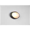 Trio Lighting TEMO PLAFONIERA APPLIQUE DA ESTERNO OVALE FUSIONE DI ALLUMINIO NERA E VETRO SATINATO L.21,3CM IP44 1 LUCE ATTACCO E27