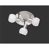 Trio Lighting ANTIBES PLAFONIERA 3 SPOTS ACCIAIO COLORE CROMO ATTACCO E14 DIFFUSORE IN VETRO D. 22CM