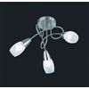 Trio Lighting COLMAR PLAFONIERA 3 SPOTS ATTACCO E14 DIFFUSORI VETRO SATINATO CON DECORI