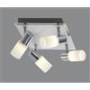 Trio Lighting CLAPTON PLAFONIERA 4 SPOTS LED 4,3W · 4x 430lm, 3000K ALLUMINIO 23X23CM
