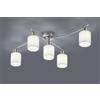 Trio Lighting GARDA PLAFONIERA 5 DIFFUSORI IN TESSUTO BIANCO L. 75CM + 44,2CM ATTACCO E14