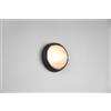 Trio Lighting TOROLO PLAFONIERA APPLIQUE DA ESTERNO TONDA FUSIONE DI ALLUMINIO NERA E VETRO SATINATO D. 19CM IP44 1 LUCE ATTACCO E27