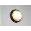 Trio Lighting TOROLO PLAFONIERA APPLIQUE DA ESTERNO TONDA FUSIONE DI ALLUMINIO NERA E VETRO SATINATO D. 25,8CM IP44 1 LUCE ATTACCO E27