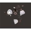 Trio Lighting TRADITIO PLAFONIERA 3 LUCI METALLO RUGGINE ANTICO VETRI BIANCHI CON GEMME TRASPARENTI D. 61CM ATTACCO E14
