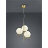 Trio Lighting PURE SOSPENSIONE METALLO COLORE OTTONE OPACO CON 3 SFERE BIANCHE D. 40CM ATTACCO E14