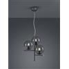 Trio Lighting PURE SOSPENSIONE METALLO COLORE ANTRACITE CON 3 SFERE FUME' D. 40CM ATTACCO E14
