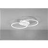 Trio Lighting VENIDA PLAFONIERA LED DOPPIO CERCHIO BIANCO CON LUCE CENTRALE REGOLAZIONE INTENSITA' INTERRUTTORE L.58CM