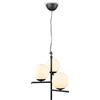 Trio Lighting PURE SOSPENSIONE METALLO COLORE NERO CON 3 SFERE BIANCHE D. 40CM ATTACCO E14