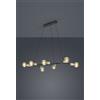 Trio Lighting CROSS SOSPENSIONE RETTANGOLARE 7 LUCI NERO OPACO E ORO L. 91CM X P. 45CM ATTACCO E27