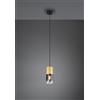 Trio Lighting ROBIN SOSPENSIONE CILINDRO METALLO OTTONE SATINATO E VETRO FUME' E TRASPARENTE D. 10CM 1 LUCE ATTACCO E27