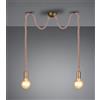 Trio Lighting ROPE SOSPENSIONE DOPPIA CORDA ANNODATA E METALLO OTTONE ANTICATO 2 LUCI NON INCLUSE ATTACCO E27