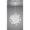 Trio Lighting DISCALGO SOSPENSIONE SFERA TONDI METALLO BIANCO OPACO + ARGENTO D. 54CM 6 LUCI ATTACCO E14